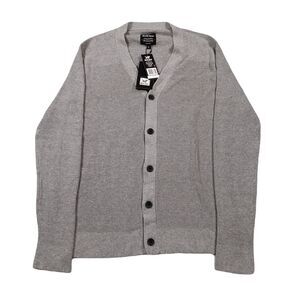X RAY Cardigan Sweater Mens Large Grey Slim V-Neck Soft Button‎ Down Ribbed